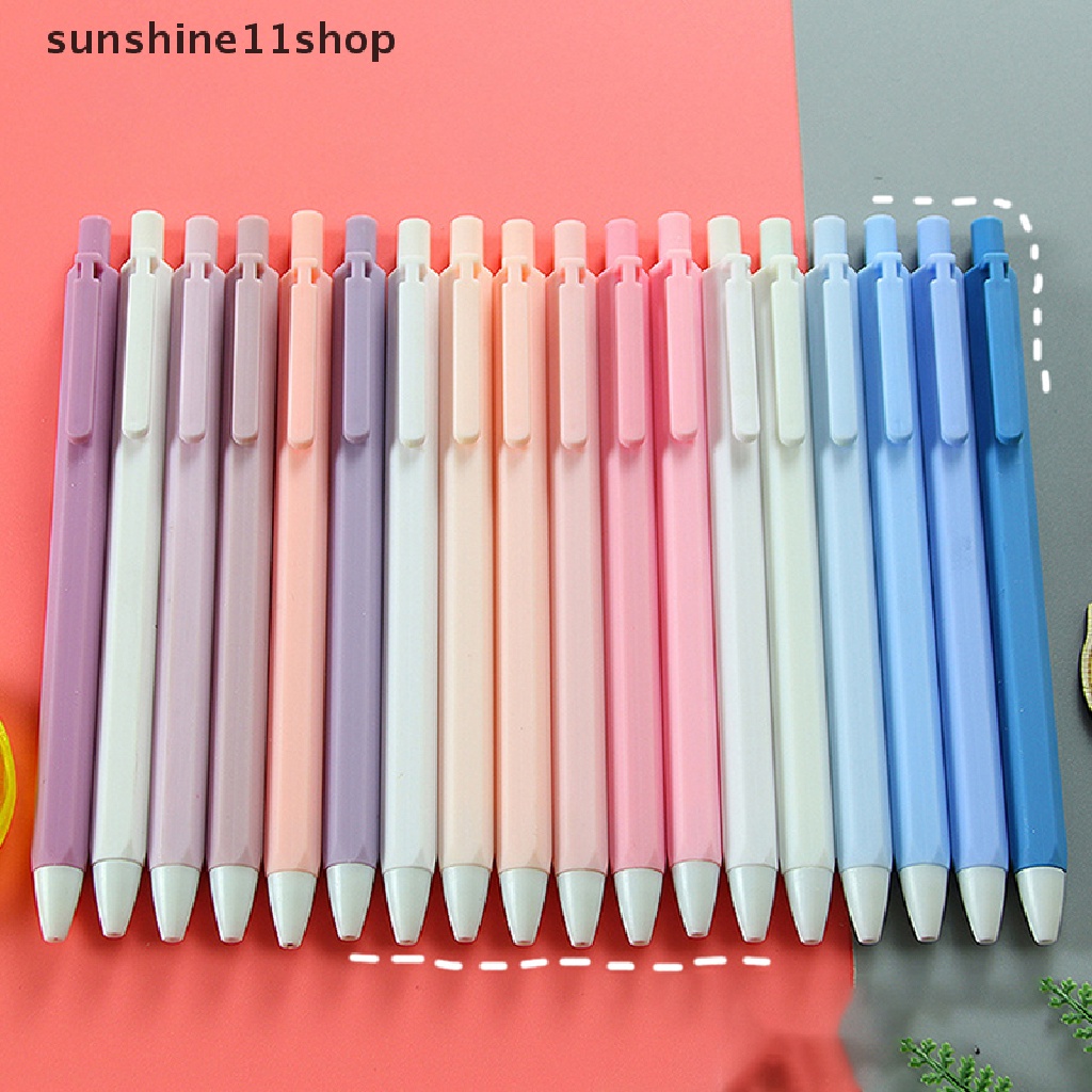 Sho 6Pcs/Set Lucu Morandi Warna Tekan Gel Pen ST Nib 0.5mm Hitam Tinta Kantor Sig Pen Mahasiswa Kawaii Alat Tulis Wrig Perlengkapan N