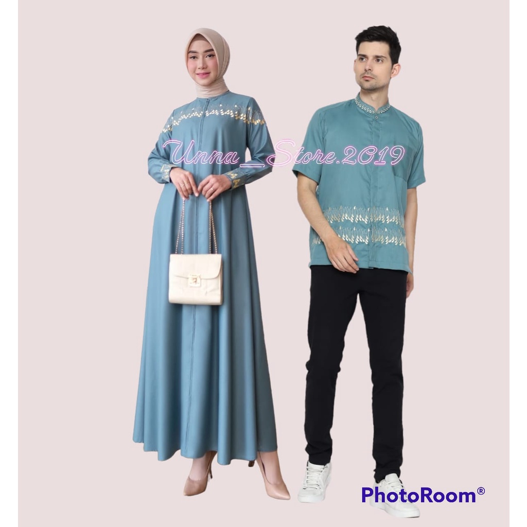 Unna_Store.2019/Gamis Couple Pasangan Terbaru Dan Kekinian Baju Muslim Kapelan Keluarga Suami Istri 