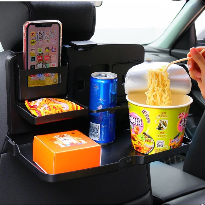 Universal Multifungsi Auto Back Seat Bracket Creative Auto Storage Aksesoris Jok Mobil Sandaran Gantung Nampan Makan Minum Makanan Foldable Storage Shelf Back Rear Seat Holder