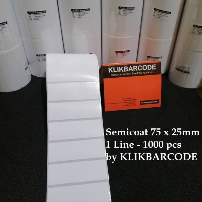 

MURAH label barcode 75 x 25 mm, 1 line, isi 1000 pcs, 7x5 x 2,5 cm, bagus MURAH