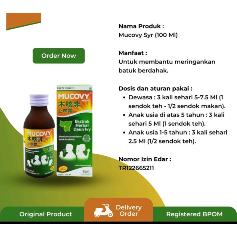 MUVOVY sirup Obat Batuk Berdahak Batuk Membandel aman Bumil Busui