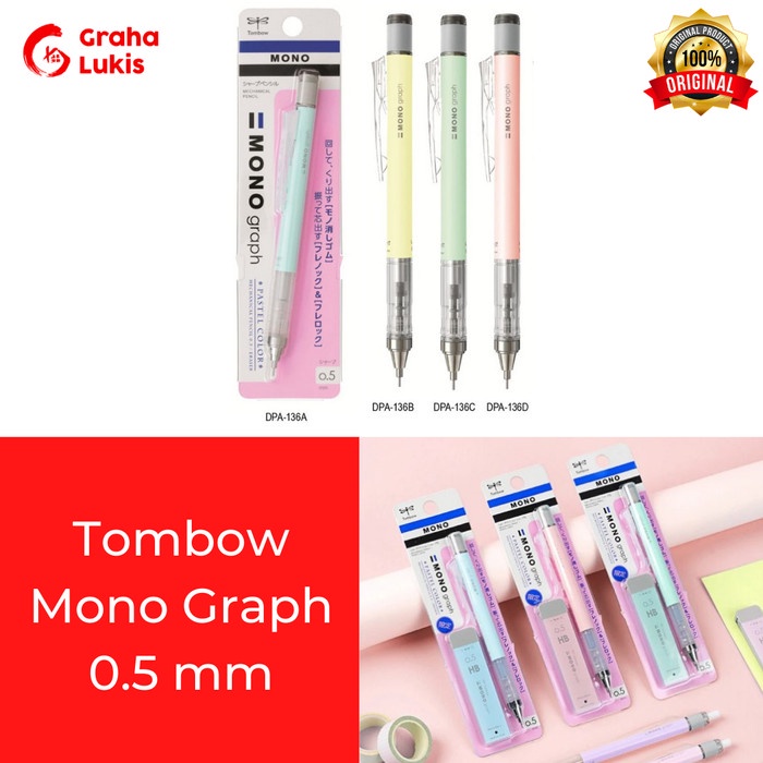 

BISA COD Tombow Mono Graph Mechanical Pensil Warna Pastel 0.5mm