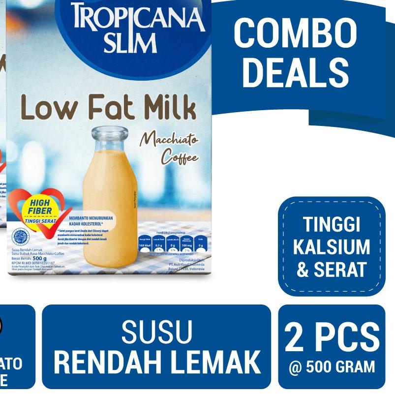 

➩ Twin Pack - Tropicana Slim Susu Low Fat Macchiato Coffee 500 gram - Bantu Turunkan Kolesterol ✻