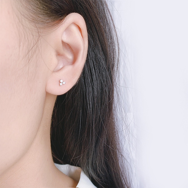 Anting Tusuk Gantung Temperament Hias Berlian Gaya Korea / Simple Anti Air / Alergi Untuk Wanita