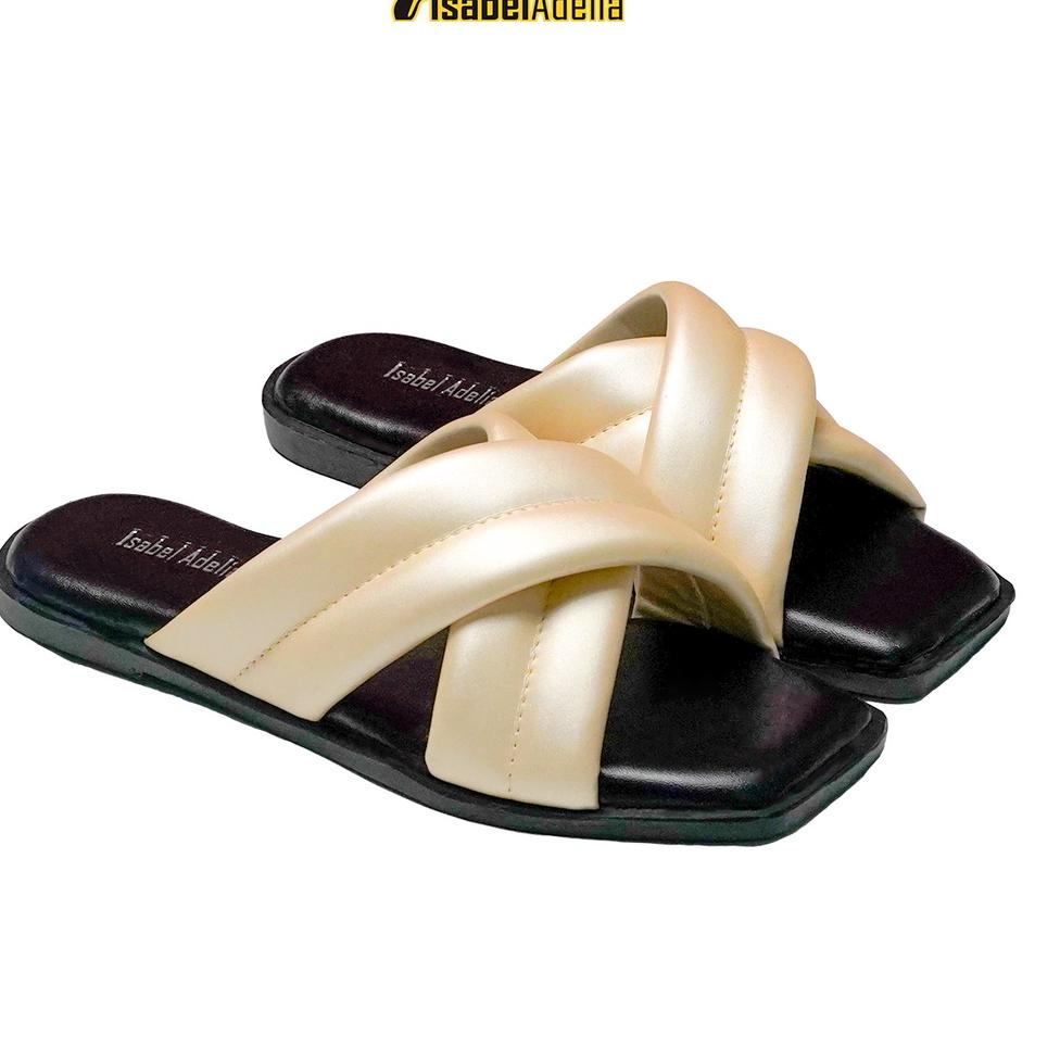 Rekomendasi Isabel Adelia Sendal Wanita Kekinian DEOK SUN Puffy Slip Sandal