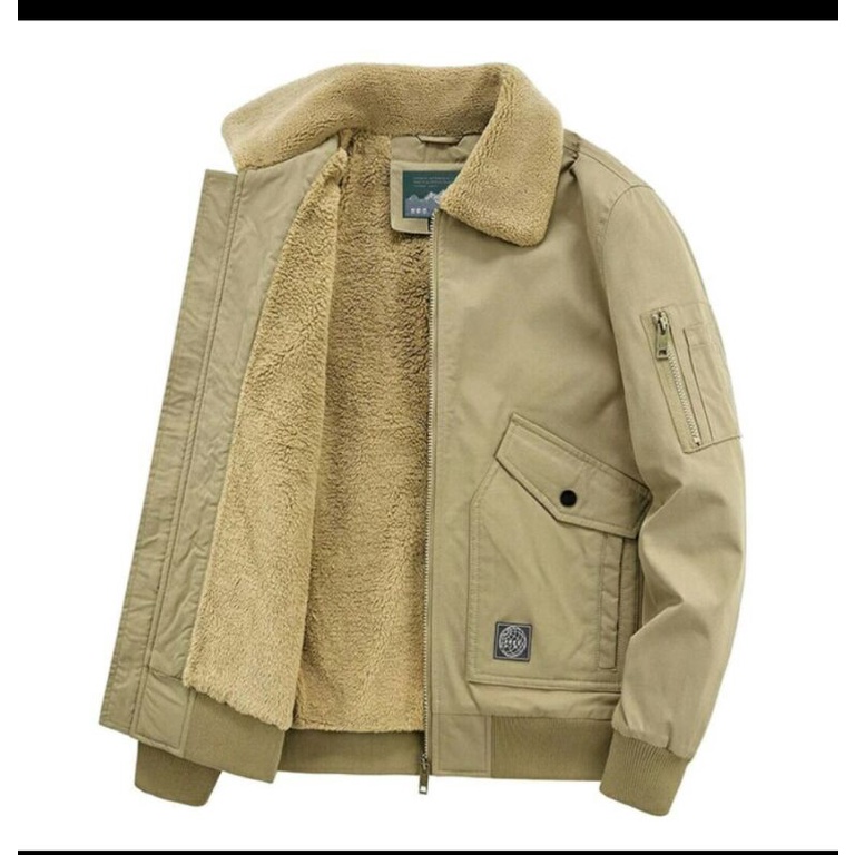 Jaket bomber bulu/jaket pria bulu