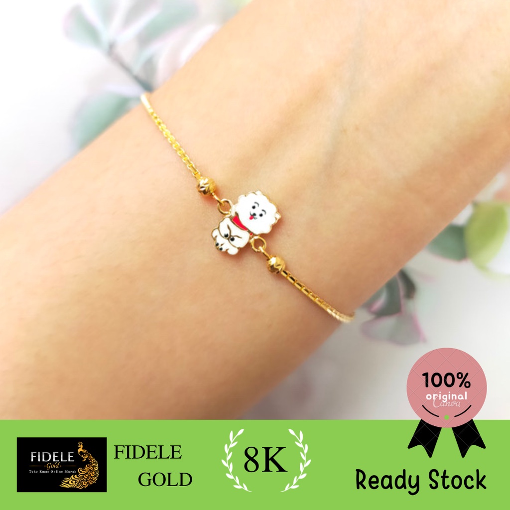 Gelang BTS RJ Gelang Serut Anak 375 Kadar Muda Emas Asli 8K 37%