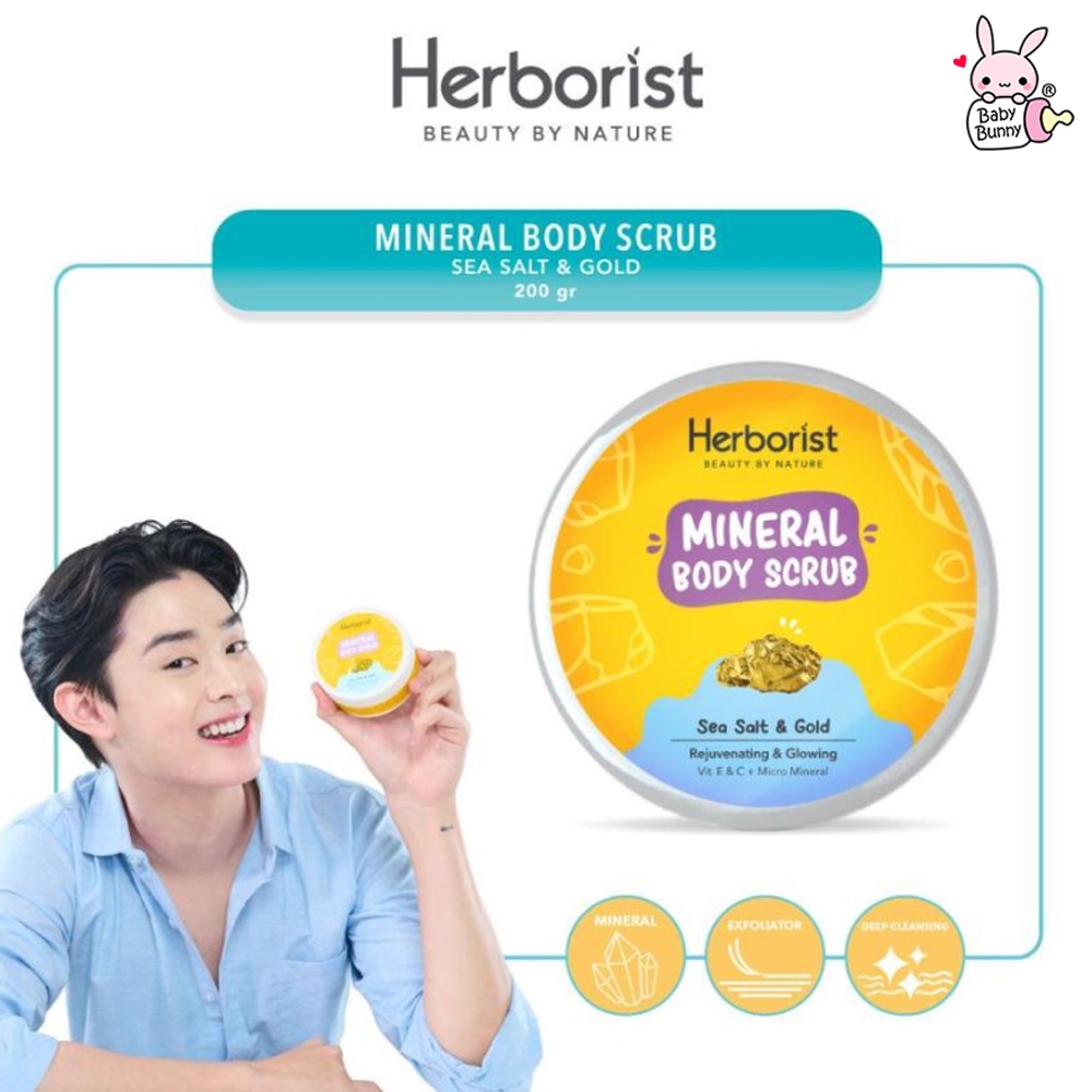 ❤ BELIA ❤ Herborist Mineral Body Scrub 200gr | Moisturizing &amp; Brightening | Revitalizing | Rejuvenating &amp; Glowing | BPOM | BABY BUNNY