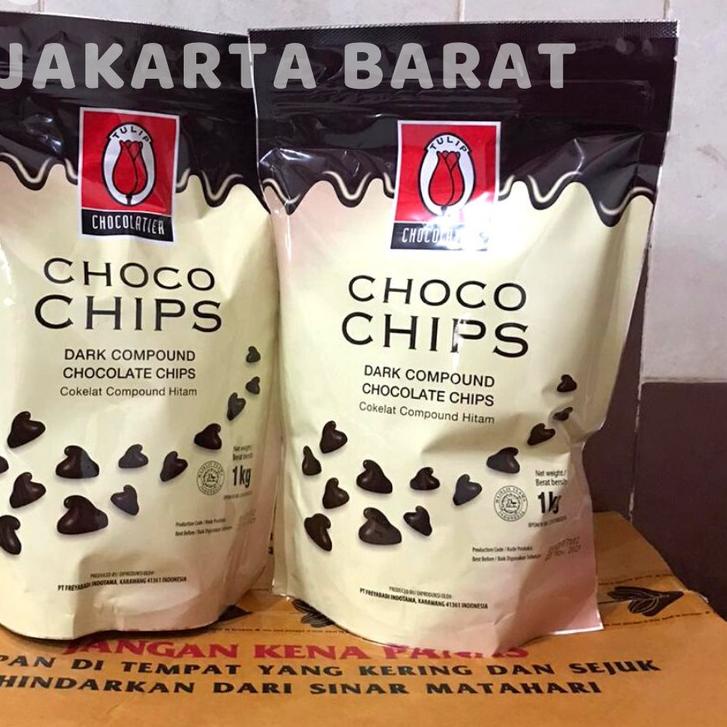 

☆ Choco chip Dark Chocolate tulip 1Kg - chocochips dark coklat ✳