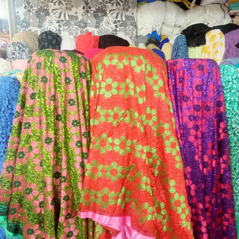 Bahan/Kain Brokat Bonding Glitter | Brokat Antik LIMITED EDITION