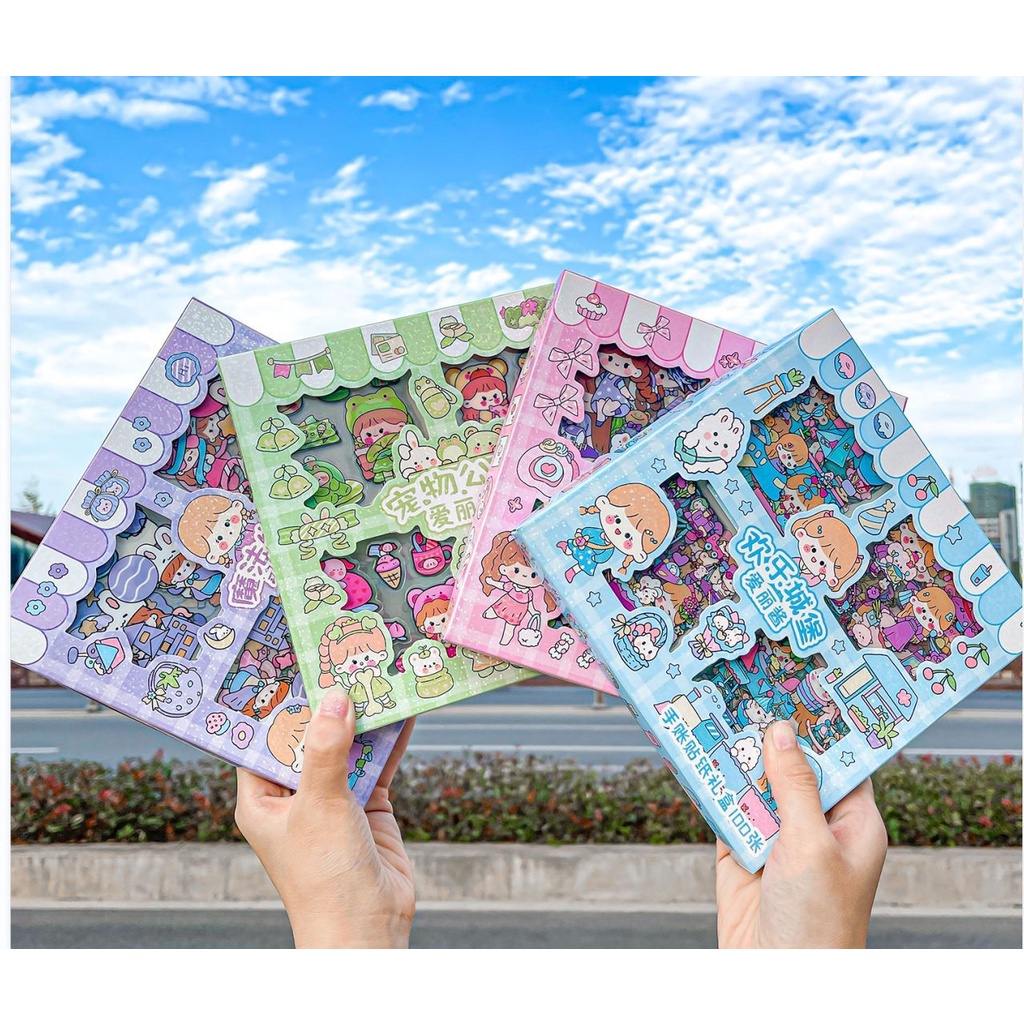 

[1BOX] Sticker Korea Transparan - Stiker Diary - Sticker Viral - Sticker Waterproof Sticker Momo Dapat Box Isi 100 Lembar