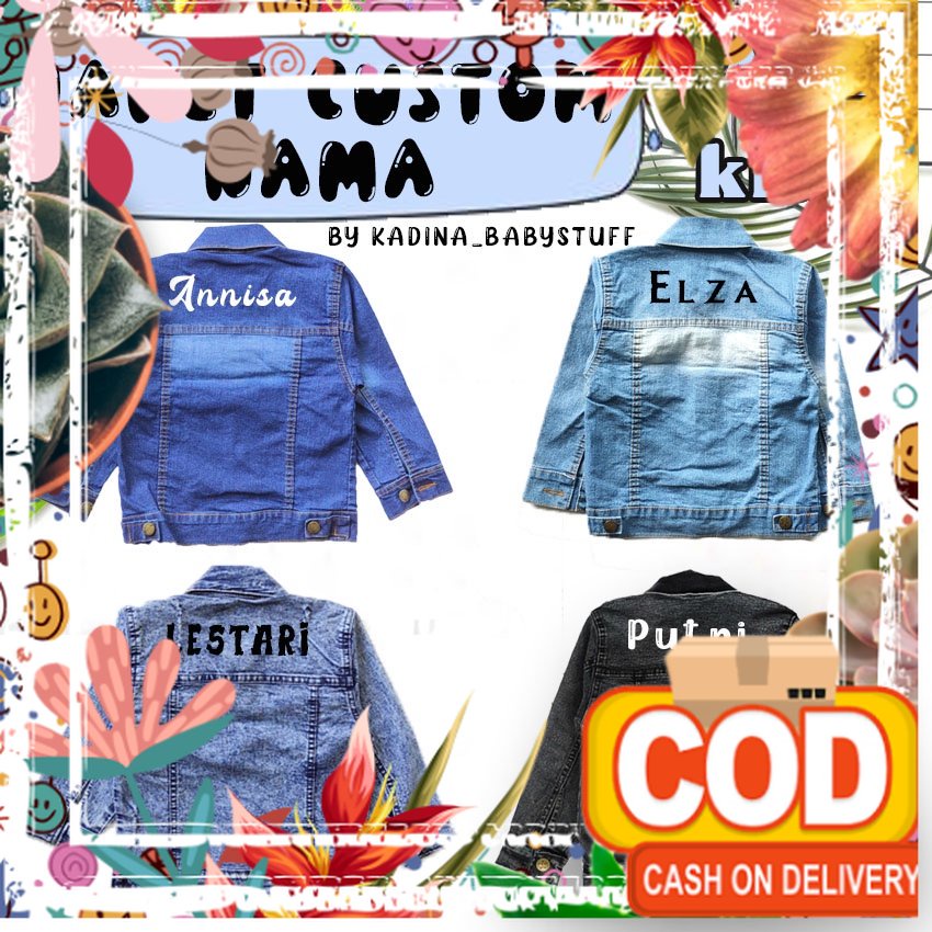 JAKET JEANS ANAK MOTIF COSTUM NAMA / JAKET ANAK PEREMPUAN / JAKET ANAK LAKI-LAKI / kulitas bagus