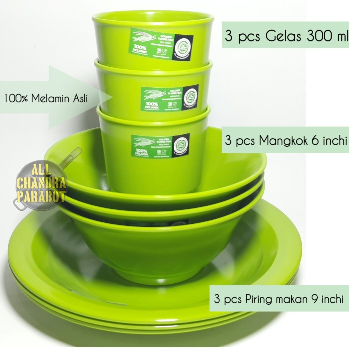 Piring Perlengkapan Makan Set MelaminPiringMangkokGelas
