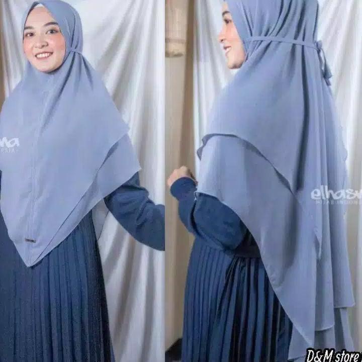 ❊ KHIMAR CERUTY  BABYDOLL YUMNA MODEL NON PET TALI BELAKANG HIJAB INSTAN TERBARU  BY ELHASNA ♫