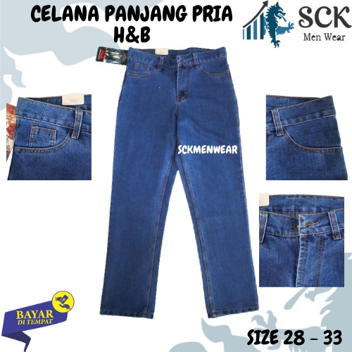 SCK - Celana Jeans Pria HNB Model Standar / Celana Jeans Pria Reguler Casual / Pakaian Cowok - sckmenwear GROSIR