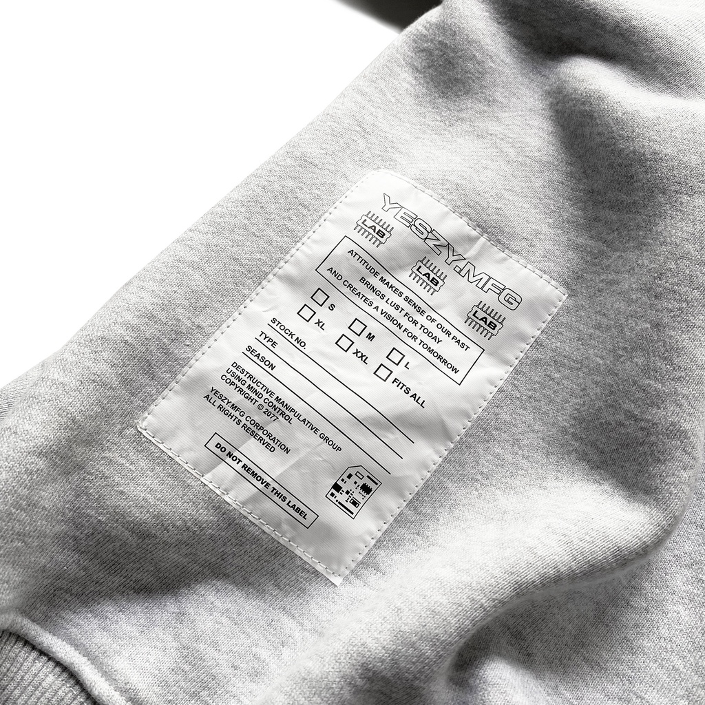 YESZY.MFG Boxy Fit Sport Grey Hoodie (375 GSM)