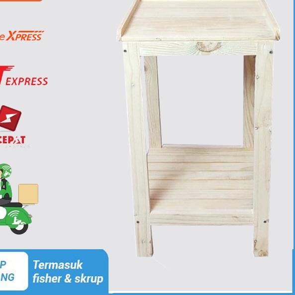 ★ Rak dispenser minimalis 2 susun / Rak dispenser meja kayu serbaguna ۝