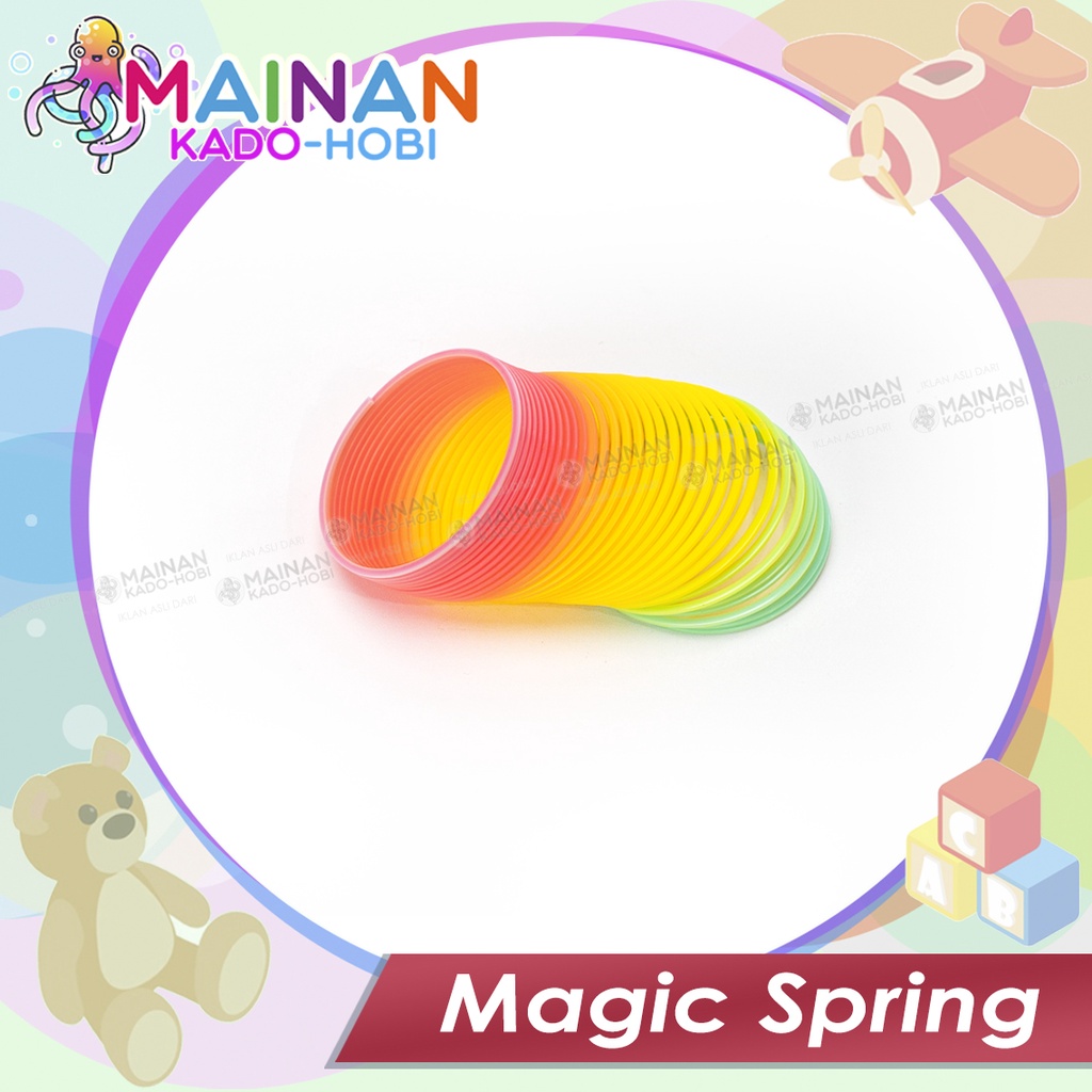 HADIAH KADO MAINAN EDUKASI TRADISIONAL ANAK PEGAS SLINKY MAGIC SPRING RAINBOW