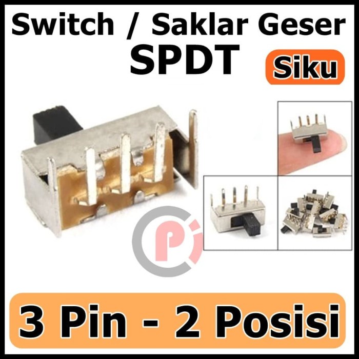 Switch Saklar Geser SPDT Siku 3 Pin 2 Posisi Vertical Slide