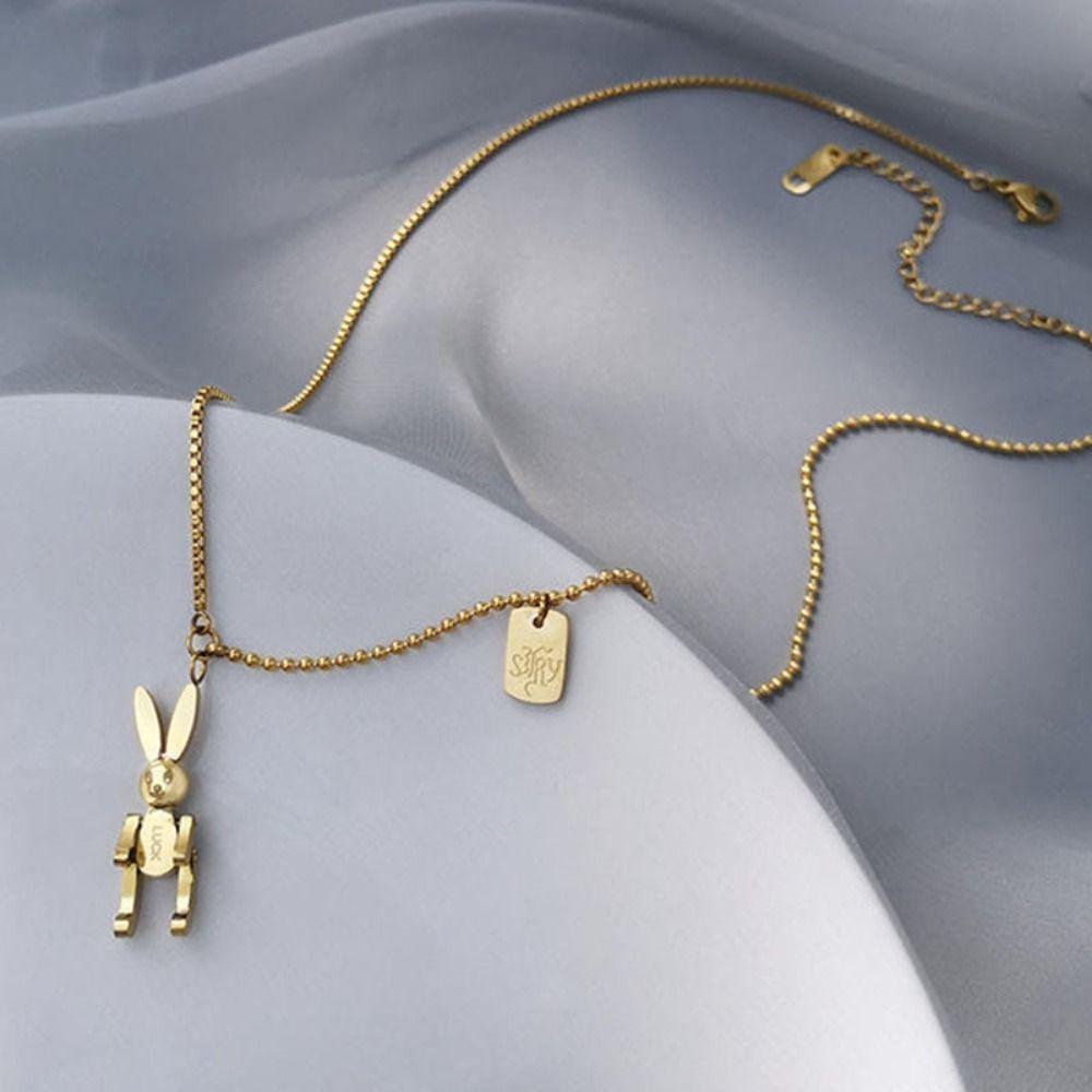 Mxbeauty Kelinci Liontin Kalung Kreatif Dapat Disesuaikan Aksesoris Perhiasan Festival Jewelry Hadiah Gadis Beruntung Klavikula Rantai