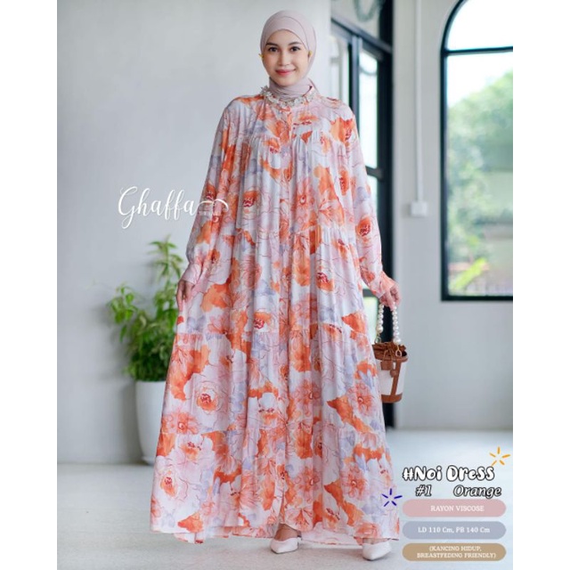 NOI DRESS BY GHAFFA THE LABEL / GAMIS MOTIF MUSLIMAH / Dress wanita LD110