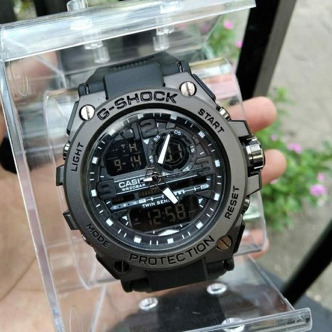 Terlaris Jam Tangan Pria G Shock GST-8600 Metal Full Black Tampilah Mewah Murah & Elegan Bonus Tas d