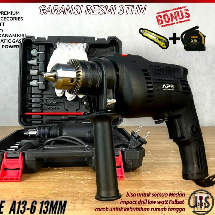 ♦ Mesin bor APR JAPAN A13-6 HUJIA JLD tangan uchiha 10mm & 13mm listrik  ORIGINAL komplit ♟