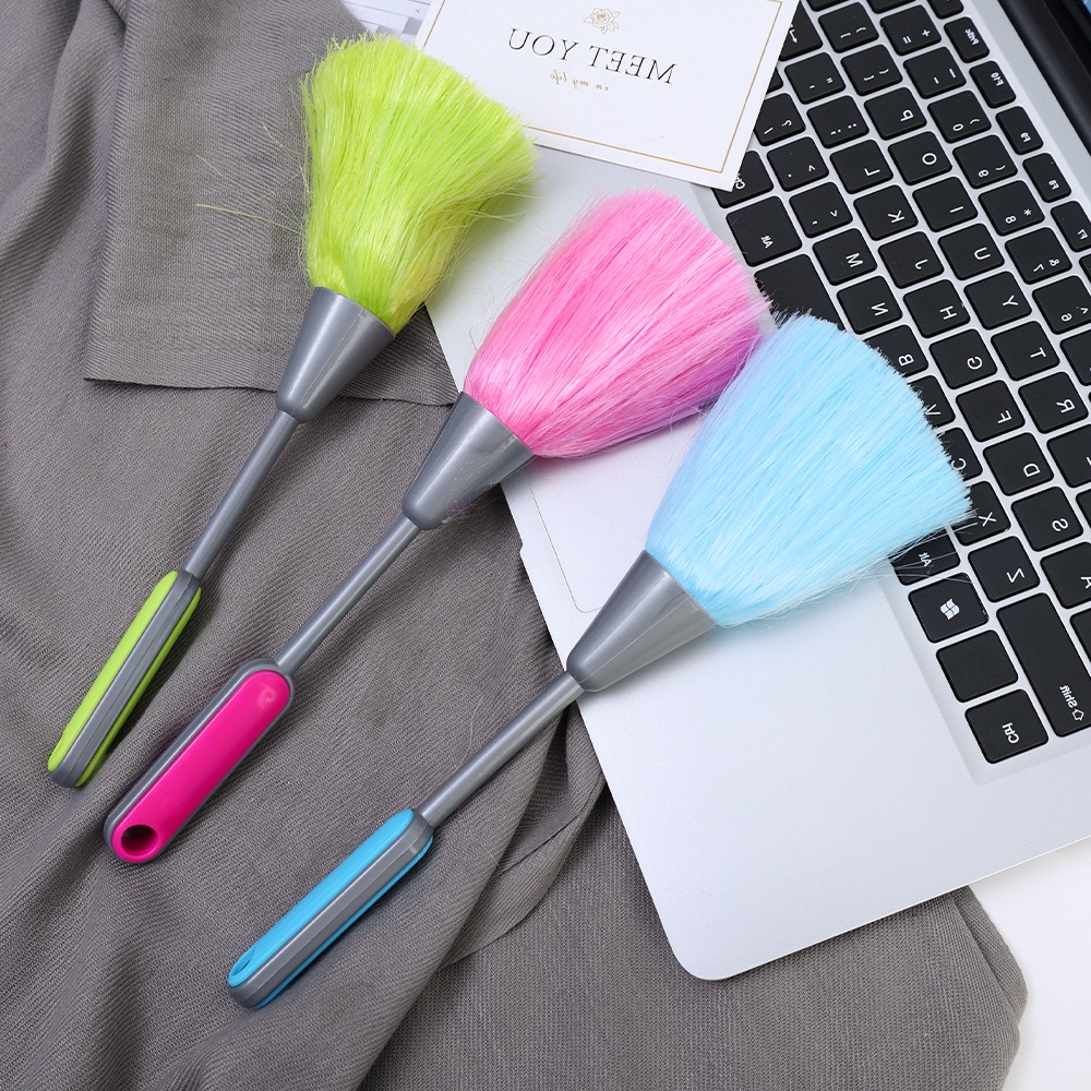 3warna Sikat Debu Keyboard Komputer Microfiber Anti-Statis Kemoceng Bulu Rumah Tangga Manual Duster Cleaning Brush