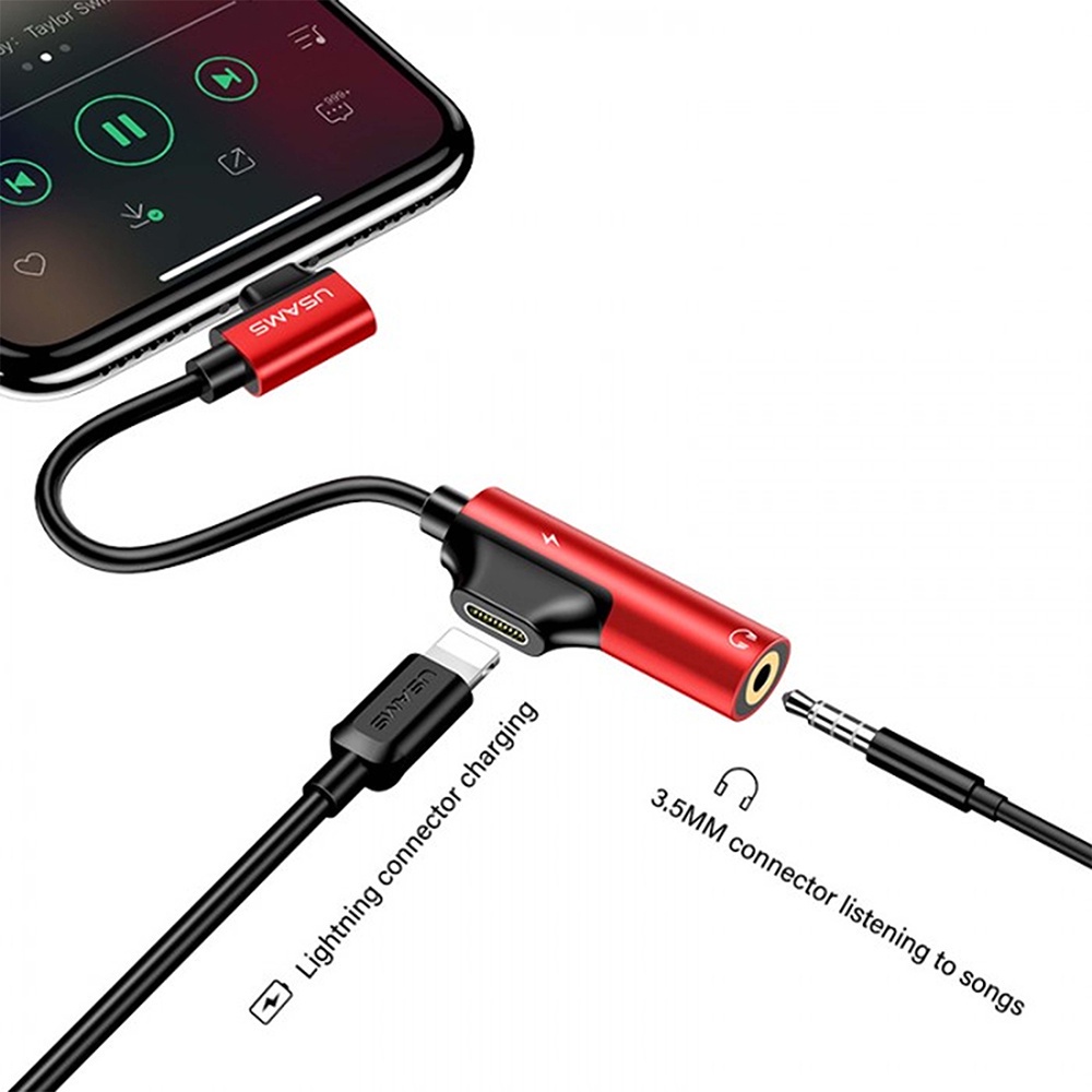 Headphone Adapter for Phone Lightning to 3.5mm and charger adapter Adapter Lightning to Jack 3.5mm phone Audio Jack Dual Connector