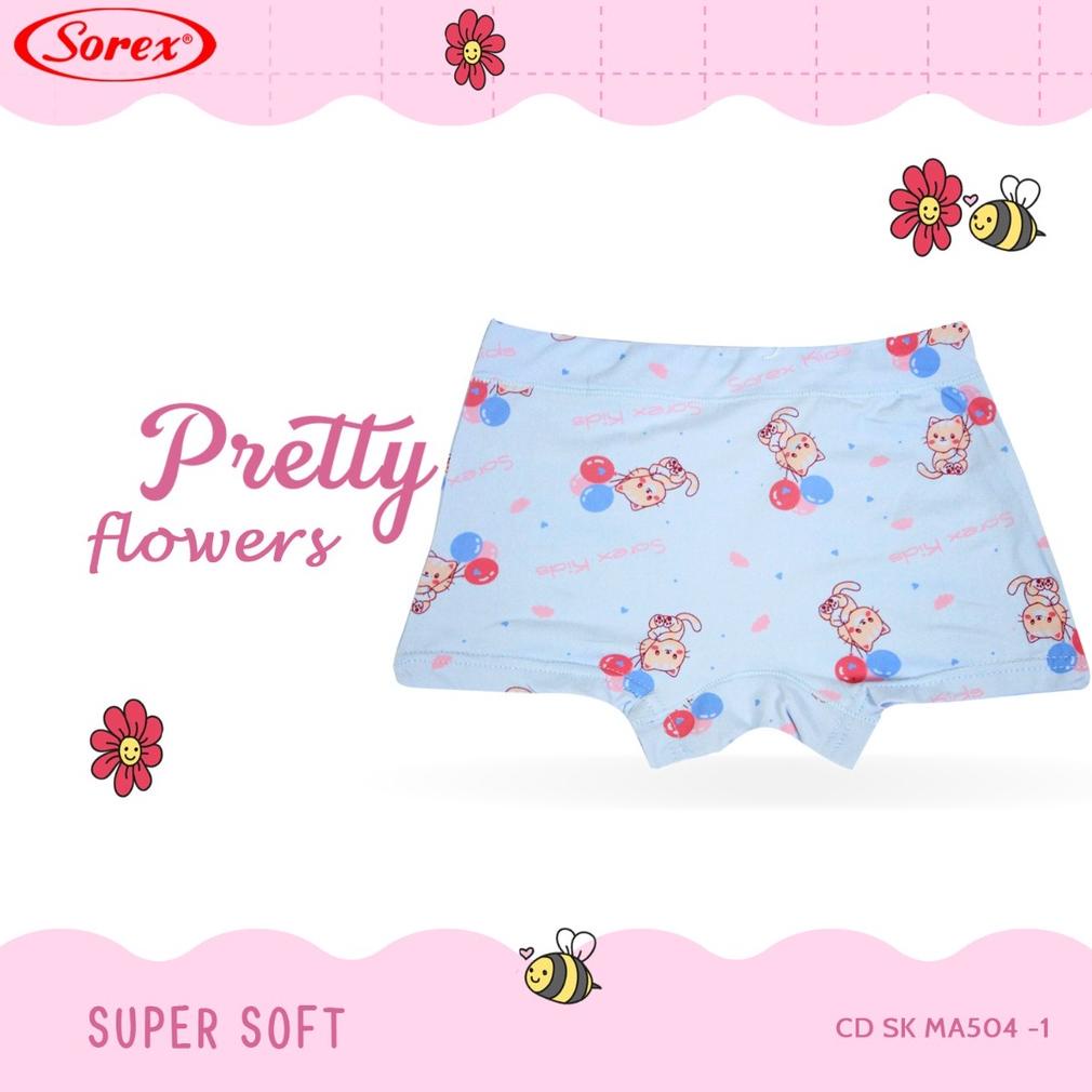 [ 3pc ] CD Boxer SOREX Kids MA 504 -1 / Celana Dalam Anak Perempuan Boxer Ma504 | Bwr