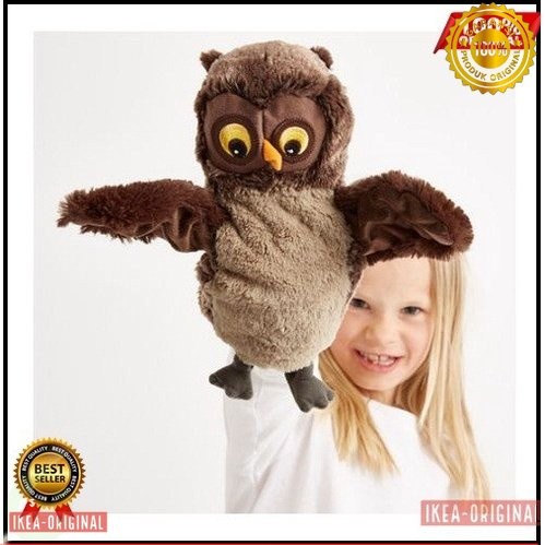 Boneka burung hantu, Boneka tangan mupet, panjang 25 cm Ori IkeaORI