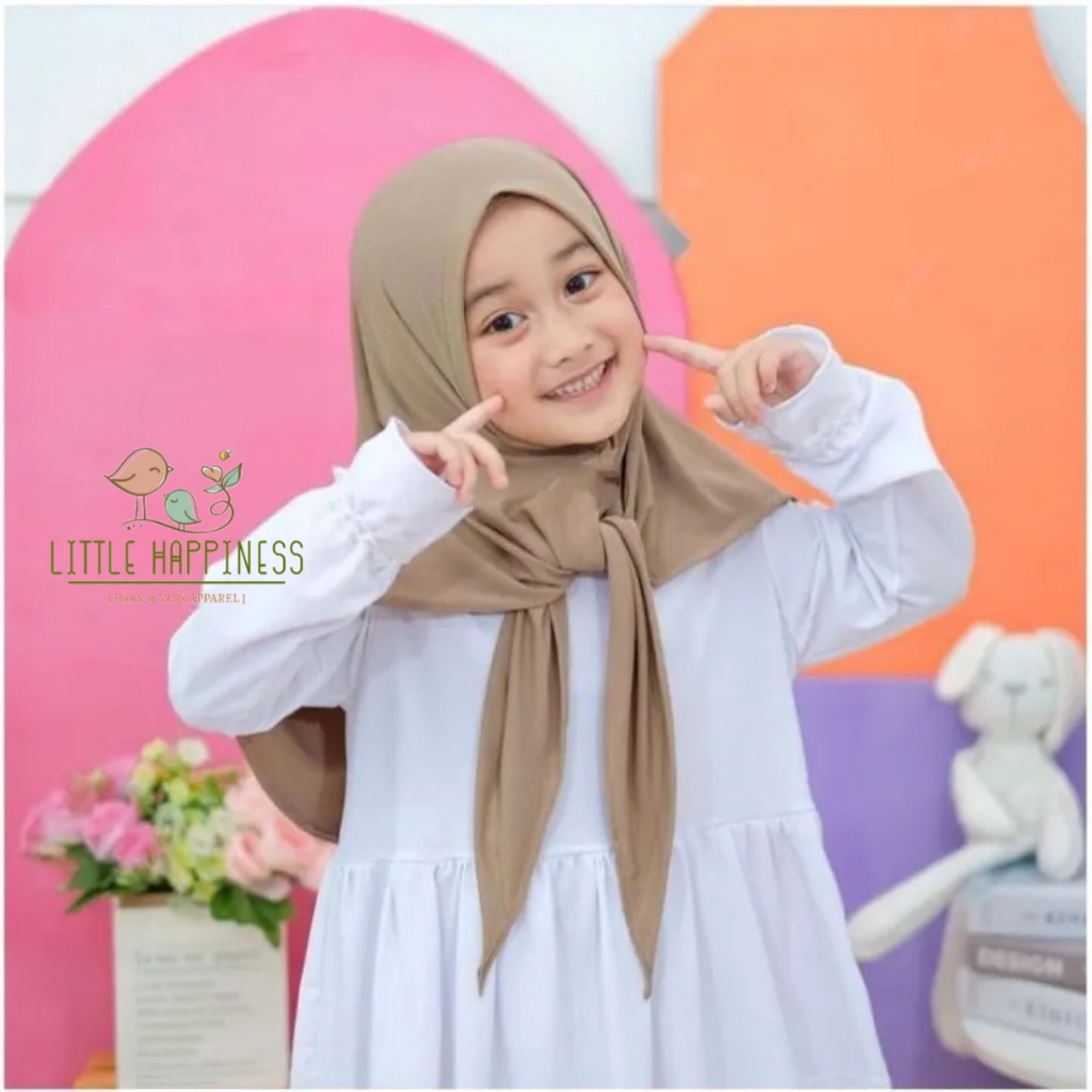 Segitiga Instan Anak Bahan Jersey Usia 4 - 8 Tahun / JILBAB INSTAN ANAK