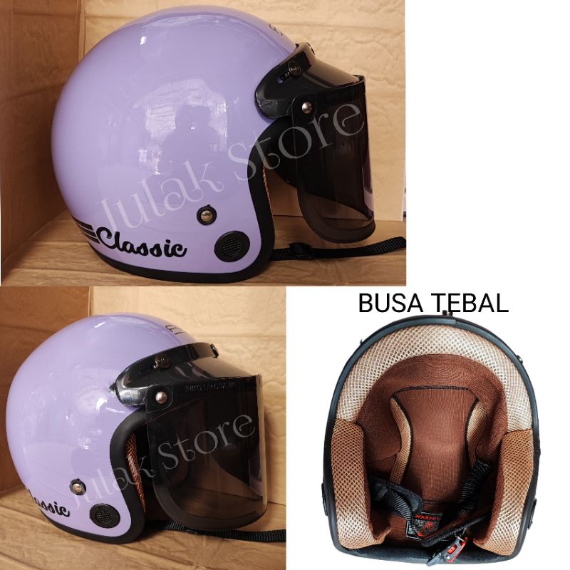 Helm Bogo Classic Warna Ungu Glossy SNi