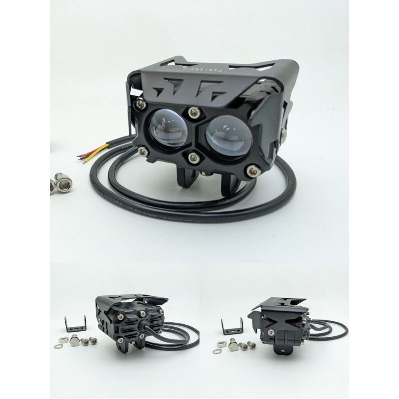 lampu tembak/sorot drl led mobil motor 2 mata Q6 2 warna white yellow