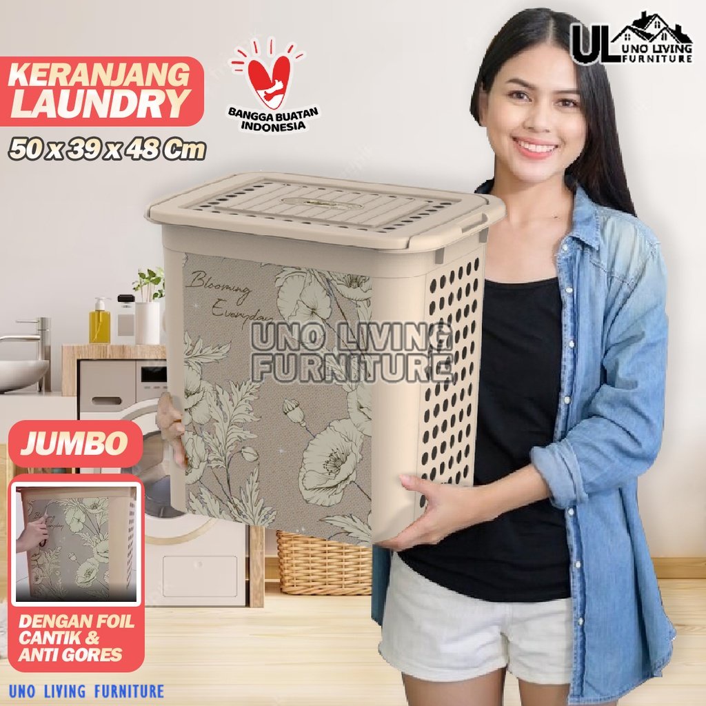 Rak Keranjang Baju Kotor Laundry Basket Jumbo! Naiba 3190 Emerald Keranjang Baju Laundry Bag Original