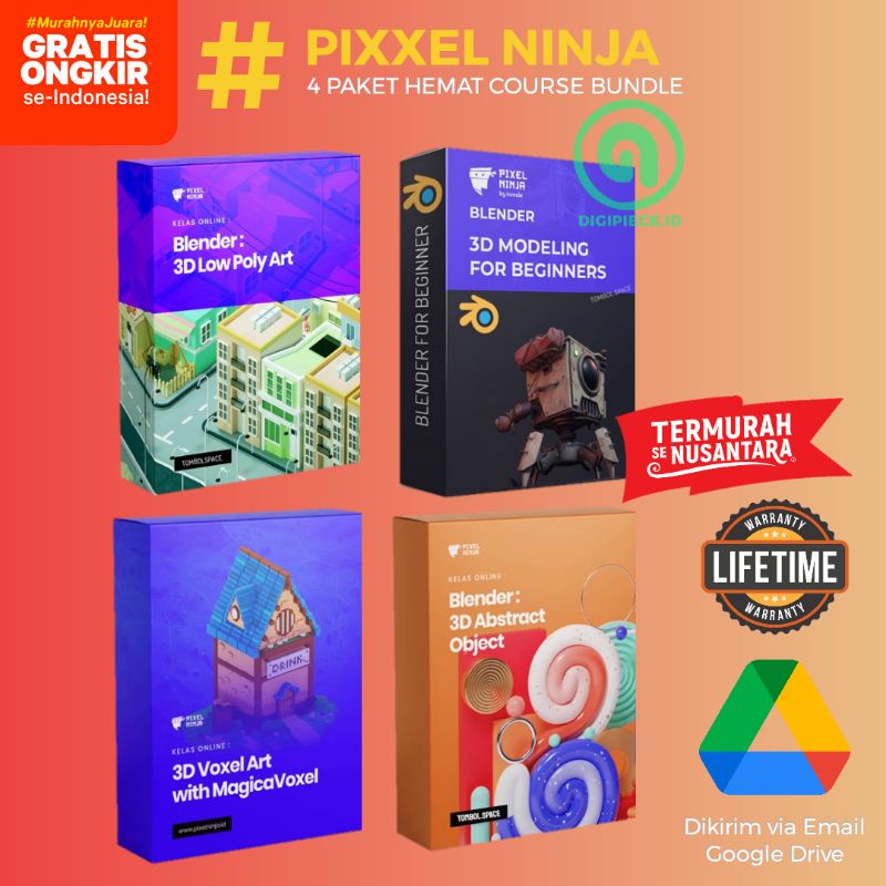 COURSE BUNDLE - 3D BLENDER | 3D VOXEL ART Bilioner Coach