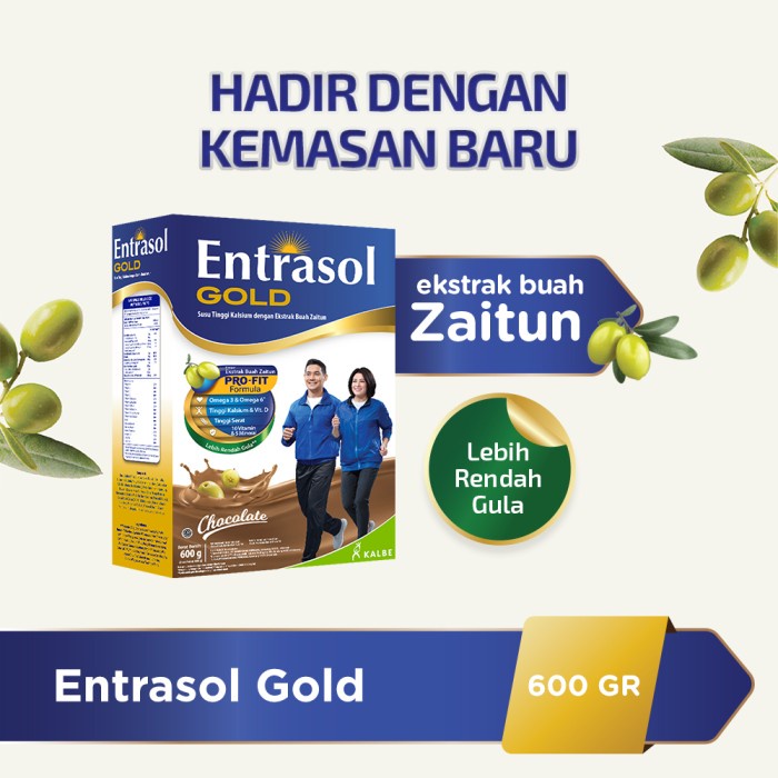 

[ COD ] ENTRASOL GOLD 600GR SUSU TINGGI KALSIUM RASA VANILLA-COKLAT - Coklat