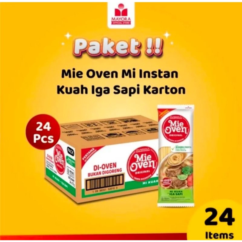 Mie Oven mayora goreng kuah 1 dus 24 pcs