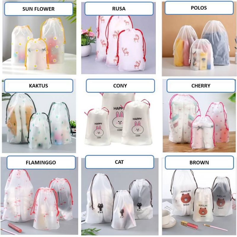 RO | Tas Travel Pouch Organizer karakter / Tas serut plastik