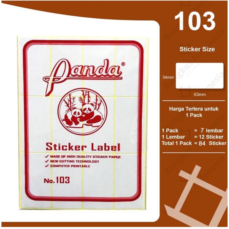 

stiker label no.103 isi 7 lembar