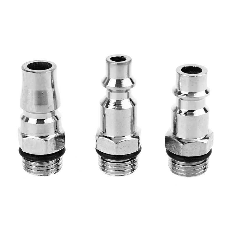 Btsg 3x/Set 1per4npt Male Threads Size Tools Portable US JP EU Type Set Quick Coupler Konektor Selang Angin Fitting Accesso