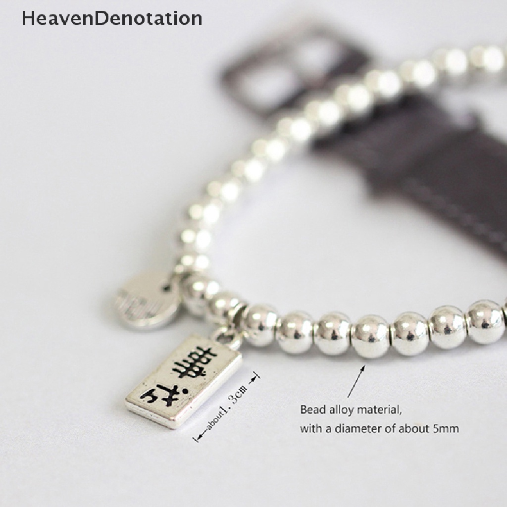 [HeavenDenotation] Warna Perak Fashion Gelang Manik Bulat Sederhana Untuk Wanita Gadis Punk Hip-Hop Trendi Perhiasan Aksesoris Hadiah Perhiasan Pasangan HDV