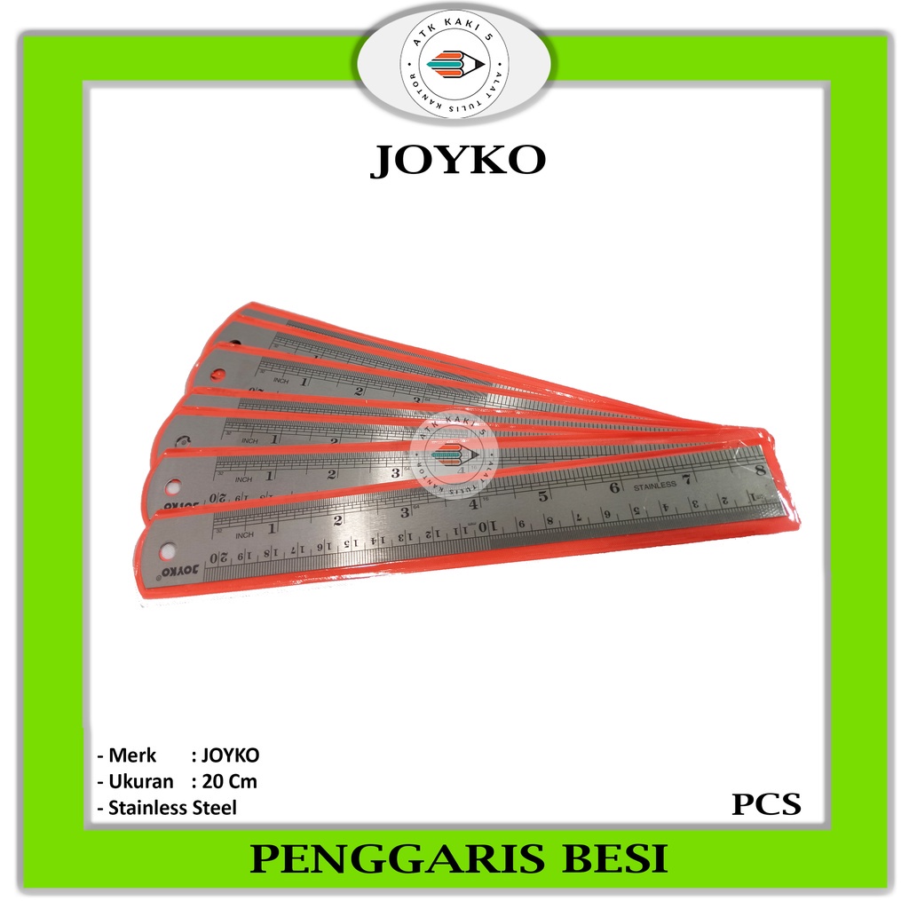 JOYKO - Penggaris Besi Stainless Steel - 20 Cm - Pcs
