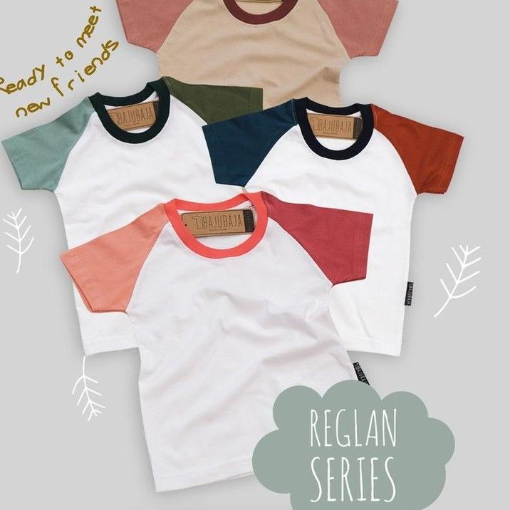 ☏ Bajubaja junior reglan / kaos polos anak kombinasi / kaos anak ▼