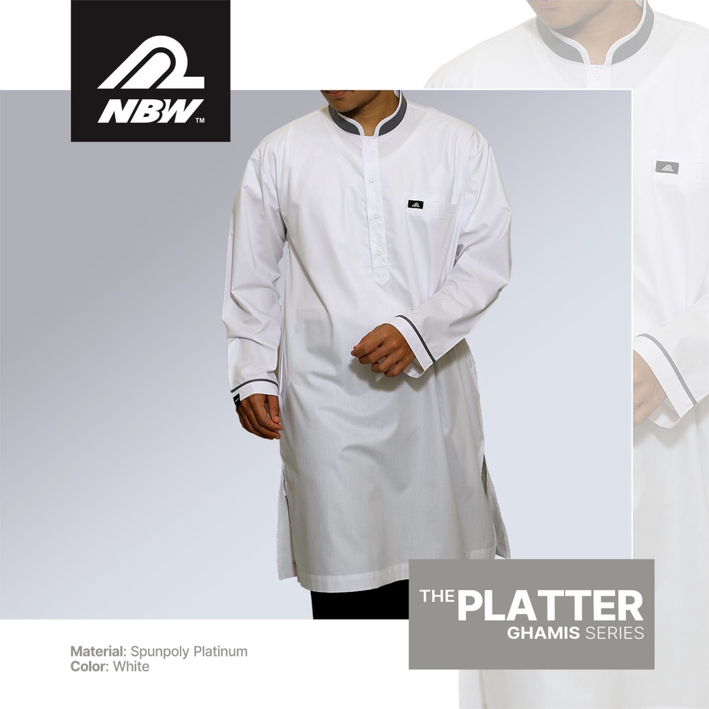 Baju Koko Gamis Pakistan Muslim Ikhwan Pria Selutut Platter by Nbw