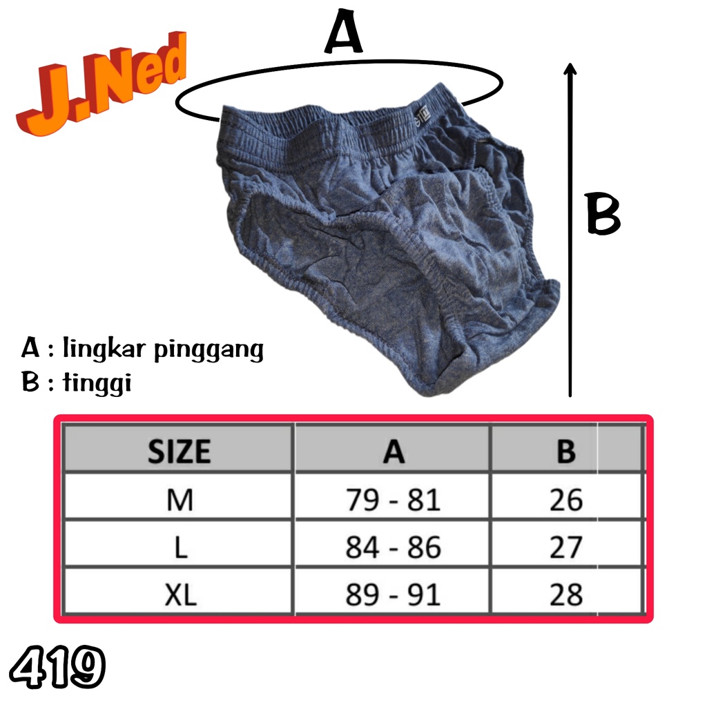 J419T - Celana Dalam Pria -HARGA-3PCS