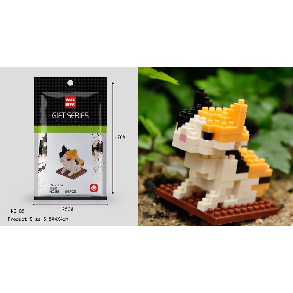 Diy 3D Animal nano blocks mini Blok Bangunan LEGO Bricks Style