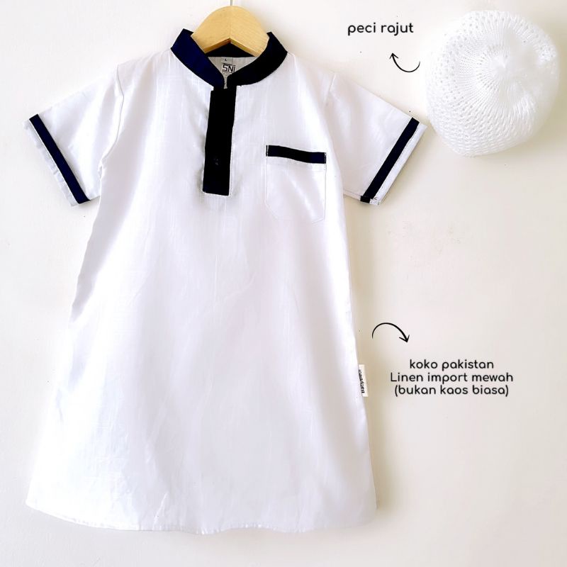 [0-2th] Gamis koko Jubah Arab Anak premium free peci rajut SNI bahan linen import | Koko Bayi Aqiqah | Qomis komis baby balita | Baju muslim bayi aqiqah model koko gamis pakistan