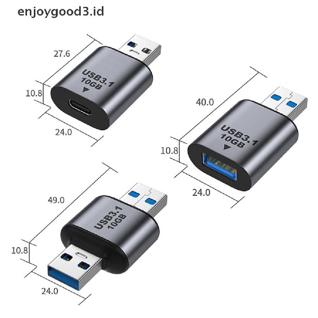 【 Rready Stock 】 USB Type C to USB 3.1 Adapter OTG Fast Data Transfer Male Female Converter USB3.1 10Gbps Charging Data High Speed Transfer Connector （ ID ）