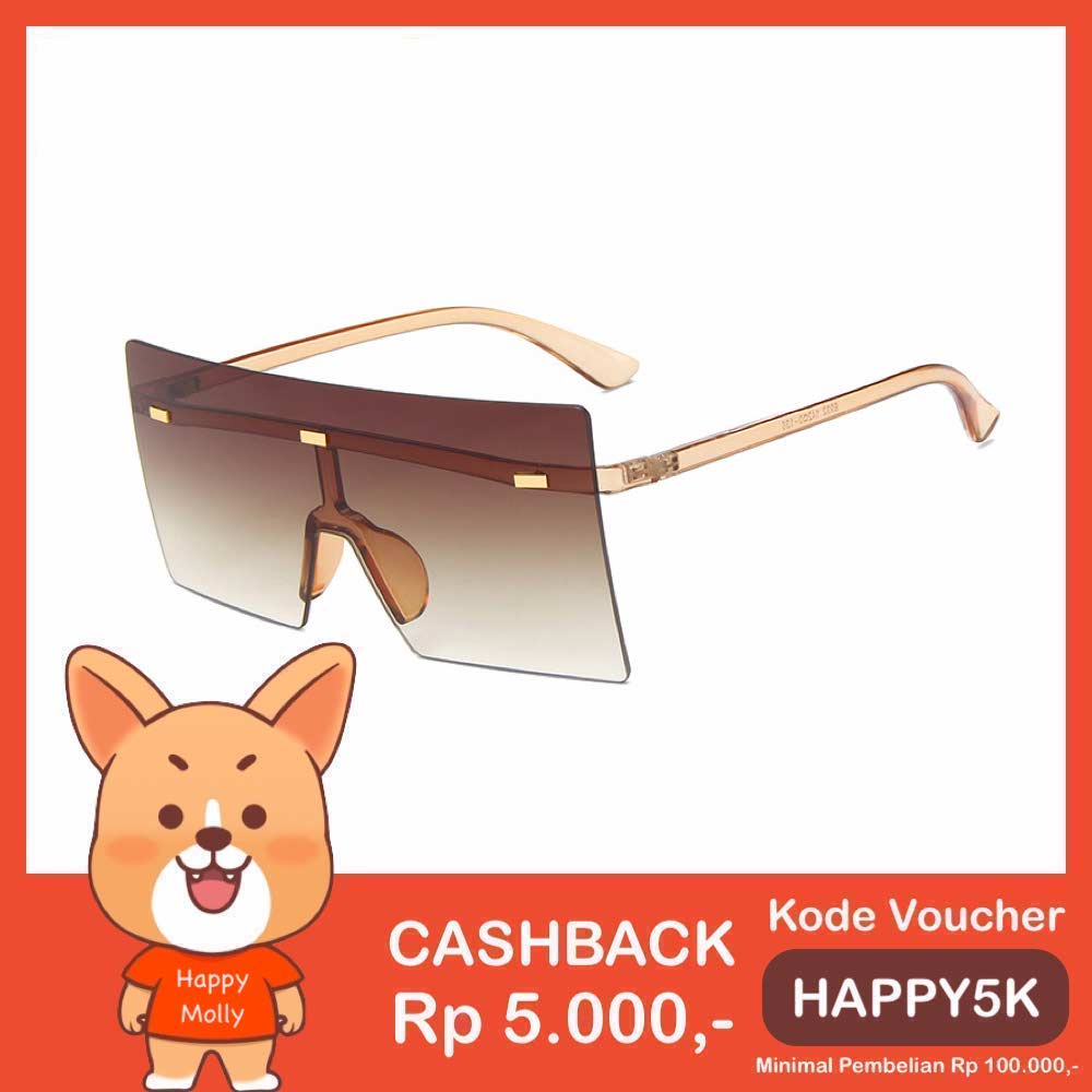 Kacamata UV400 [ Cokelat ] Anti Radiasi - Sunglasses Wanita dan Pria Korea - HM8161